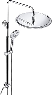 JOHO 304 Edelstahl Duschsystem ohne Armatur, Chrom Regendusche Set Wassersparend mit Wandhalterun…