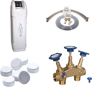 Aqmos BM-120 Wasserenthärtungsanlage im Set mit Montageblock und 100kg Regeneriersalztabletten |…
