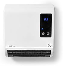Nedis HTBA20WT Badezimmer-Heizung | 2000 W | Verstellbares Thermostat | 2 Heizstufen | Spritzwass…