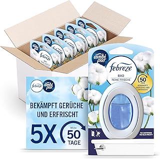 Febreze Bad Lufterfrischer, Reine Frische, 5 Stück, Kontinuierliche Geruchsbekämpfung und -verh…