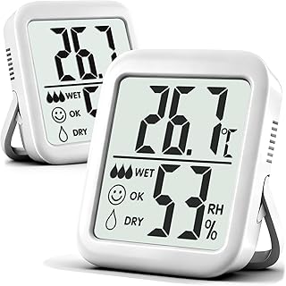 Antonki 2 Stück Thermometer Hygrometer Innen Raumthermometer, Digital Temperatur und luftfeuchti…