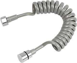 DEANKEJI 2 Meter PE Teleskopischer Duschschlauchh, Grau Badezimmer Federschlauch, Toilette Bidet,…
