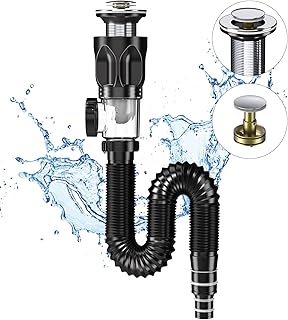 Abflussrohr-Kit für Waschbecken Abfluss, SHUY Siphon Geruchsdichte Waschbecken Ablaufgarnitur Ki…