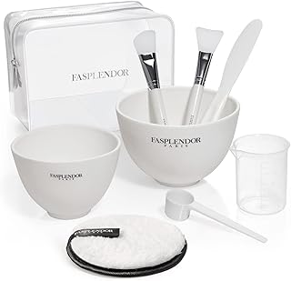 Gesichtsmaske Mischset – Silikon Schüsseln, Pinsel, Spatel, Messbecher, Löffel, Wiederverwend…
