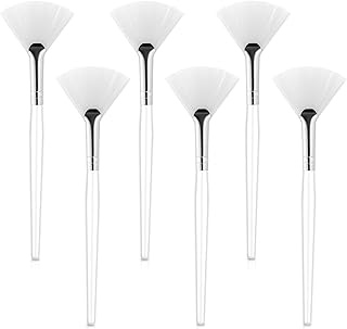 6 Stück Gesichtspinsel Fächerpinsel Fan Pinsel Gesichtsmaske weich Make-up Maske Bürsten mit t…