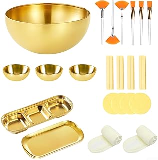 26-teiliges Set mit Gesichtsmaske, Pinsel und Schüssel, Edelstahl, Gesichtsbehandlung, Schwämme…