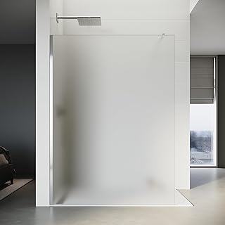 SONNI 1200x2000mm Walk in Duschwand Vollsatiniert Duschabtrennung 8mm ESG Nano Glas