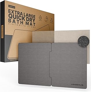 Minismus Badematte Stein 80 x 50 cm Diatomite Stone Bath Mat, Steinmatte Badezimmer, Duschvorlege…