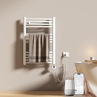 EMKE WiFi Badheizkörper Elektrisch 750×500 mm – Gebogen Handtuchheizkörper Elektrisch, Elektris…