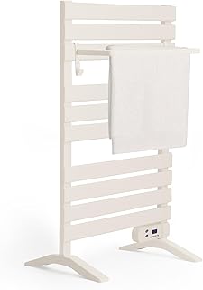 CREATE / WARM Towel 500W / Elektrischer Badheizkörper Cremeweiß mit Standfüßen und Regal / 10…