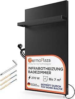 Infrarot Heizstrahler 270 W bis 7m² Badheizkörper Handtuchhalter – Infrarot Wandheizung Elektri…
