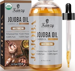 Kanzy Jojobaöl Kaltgepresst 100% Reines Gold, 120ml für Haut, Haare und Nägel, Gesichtsöl und…