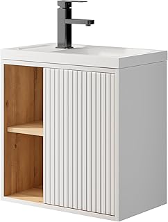 UEV Waschtisch mit Unterschrank hängend 50,5cm,Gäste-WC Waschtisch kleine, Waschbecken mit Wass…