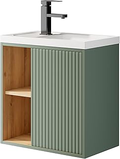 UEV Waschtisch mit Unterschrank hängend 50,5cm,Gäste-WC Waschtisch kleine, Waschbecken mit Wass…