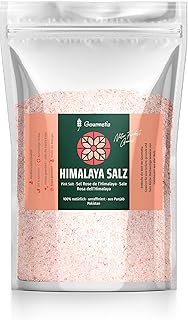 Gourmetia Himalaya Salz fein 2KG, Rosa Kristallsalz aus Punjab Pakistan, Steinsalz