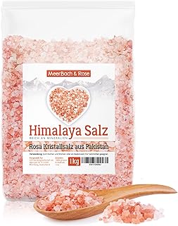 MeerBach & Rose Himalaya Salz, rosa Kristallsalz, 1kg grobe Körnung für die Salzmühle, Pink Sa…
