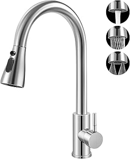 Wasserhahn Küche, Hochdruck Küchenarmatur mit Herausziehbarer Brause, Mischbatterie Ausziehbar,…