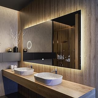 FORAM Badspiegel mit Beleuchtung – Led Spiegel Bad – 100×70 – Badezimmerspiegel Nach Maß – auf I…