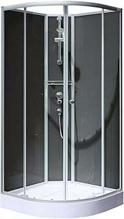 Schulte Komplettdusche Verona 90×90 cm Runddusche – Viertelkreis Duschkabine mit ESG-Sicherheit…