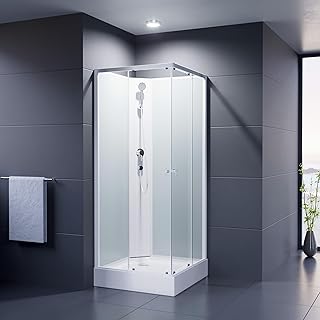 Duschmeister Komplettdusche Fertigdusche Astoria 80 cm, 195 cm hoch Duschkabine Eckdusche Eckeins…