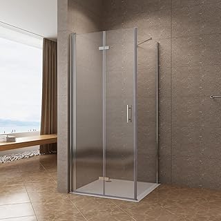 AQUABATOS NIMES Eck-Duschkabine Eckdusche 90x75x195cm Glasdusche faltbar Duschtür Falttür mit S…