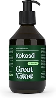GreatVita Kokosöl fraktioniert, 1er Pack (1 x 250 ml) in Glasflasche inkl. Pumper