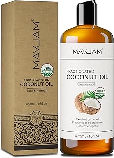 MAYJAM Fraktioniertes Kokosöl Bio 473ML, Trägeröl Kokosnussöl Reines Natürliches für Haut H…