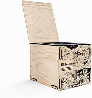 Goldeimer Camper Mini Mobile Trenntoilette aus Holz im Eurobox Format 40x30x30 cm (Natur, Grundau…