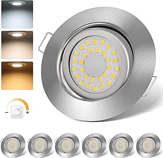 LED Einbaustrahler 230V Dimmbar LED Spots 5W IP44 Bad Einbauleuchten Schwenkbar Deckenspots,Warmw…
