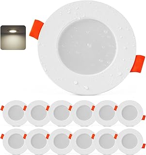 LED Einbaustrahler 230V, 12er Set IP44 LED Spots Badezimmer 4000K Neutralweiß, 4W Deckenspots We…