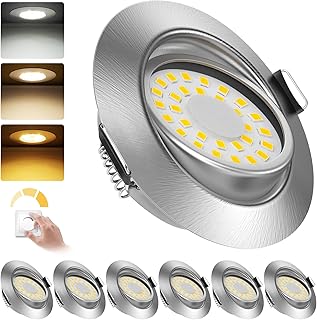 LED Einbaustrahler Dimmbar LED Spots 230v 5W Schwenkbar Bad Einbauleuchten IP44 Deckenspots Warmw…