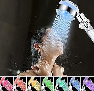 LED Duschkopf mit Farbwechsel, LED Handbrause 7 Farben Licht Automatische, Duschkopf mit Licht, W…