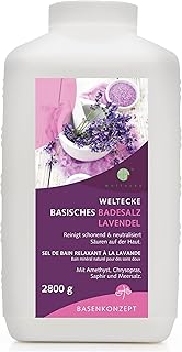 Weltecke Basisches Badesalz Lavendel 2.800 g | Entspannendes Edelstein Basenbad mit natürlichem …