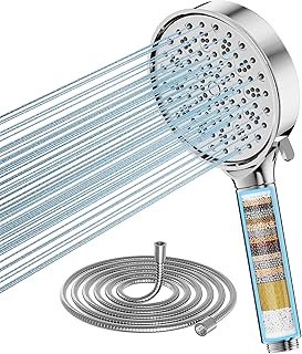 Cobbe Duschkopf mit Filter, Hochdruck Handbrause mit Schlauch, 6 Strahlarten Duschkopf Wasserspar…