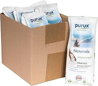 6 x 1 kg Mediterran Badesalz Natur Salz Badezusatz Meersalz