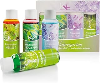 KK Ölbad-Set „Naturgarten“ | Geschenk-Set Kräuterölbad | 4 x 100 ml/Flasche | Wohltuende Kräu…