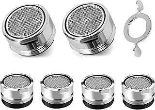 SURFOU Strahlregler Einsatz für Wasserhähne, 6er Set M24 Innengewinde Mischdüsen-Siebe, Wasser…