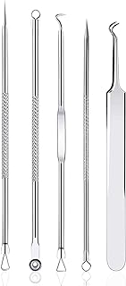 Mitesserentferner Komedonenquetscher Set, Akne Whiteheads,Blackhead Remover mit Box aus Edelstahl…