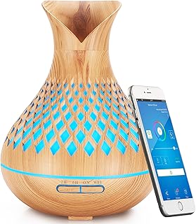 Smart Alexa Aroma Diffuser für Ätherische Öle, 500ml WiFi Duftöl Diffuser Luftbefeuchter, Kom…