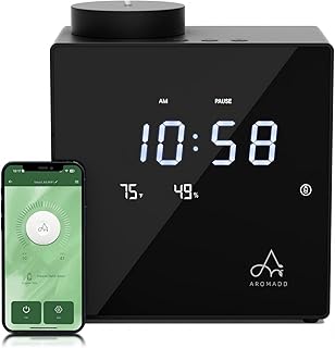 2026 Smart Wasserloser Diffusor, 2000 m² Kaltluft-Duftmaschine mit Uhr und Umgebungsanzeige, 7 D…