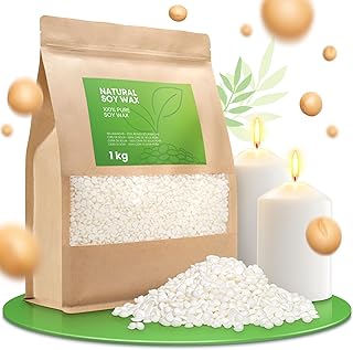 molinoRC 1kg Sojawachs für Kerzen [100% pflanzlich] – Reines Premium Soja Wachs für Kerzen mit …