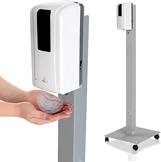 KRIEG Desinfektionsmittelständer mit Sensor I Silber I Kontaktlos Hygienestation 1000 ml – 333 S…