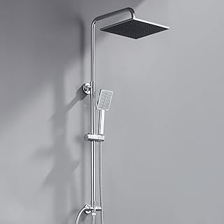 Auralum Regendusche ohne Armatur, Duschgarnitur mit Regendusche Quadratischer Duschkopf 25cmx25cm…