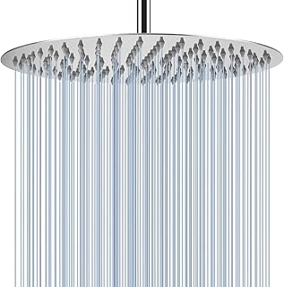 40.5cm Runden Regenbrause, Voolan Kreisförmiger Groß Hochdruck Duschkopf aus Edelstahl 304, Kom…