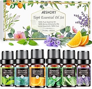 AESHORY Ätherische Öle Set für Diffuser 6 x 10ML, 100% Naturrein Aromatherapie Duftöl, Aroma …