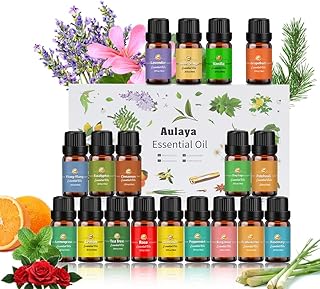 Ätherische Öle Set 18 x 10 ml, Teebaum, Lavendel, Eukalyptus, Weihrauch, Zitronengras, Rosmarin…