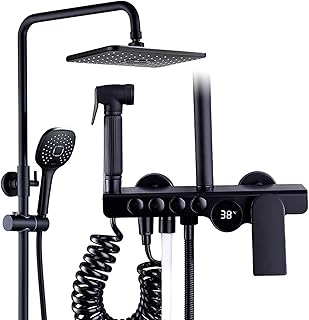 Komplettes Regenduschsystem mit verstellbaren Wandarmaturen, Badewannenfüller und Bidet-Wasserha…