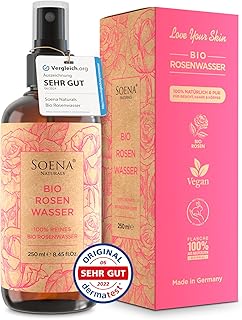 100% BIO ROSENWASSER | Natürliches Gesichtswasser – Beruhigt & Verfeinert Poren | Gesichtsreinig…