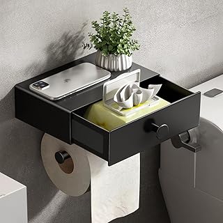 VOLDRA Toilettenpapierhalter Ohne Bohren, Klopapierhalter Mit Feuchttücherbox Klorollenhalter mi…