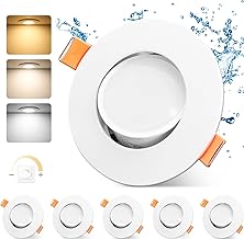 LED Einbaustrahler 230v Dimmbar 68-80mm 4.9W IP44 Ultra Flach LED Spots 3000K/4000K/6000K Deckens…
